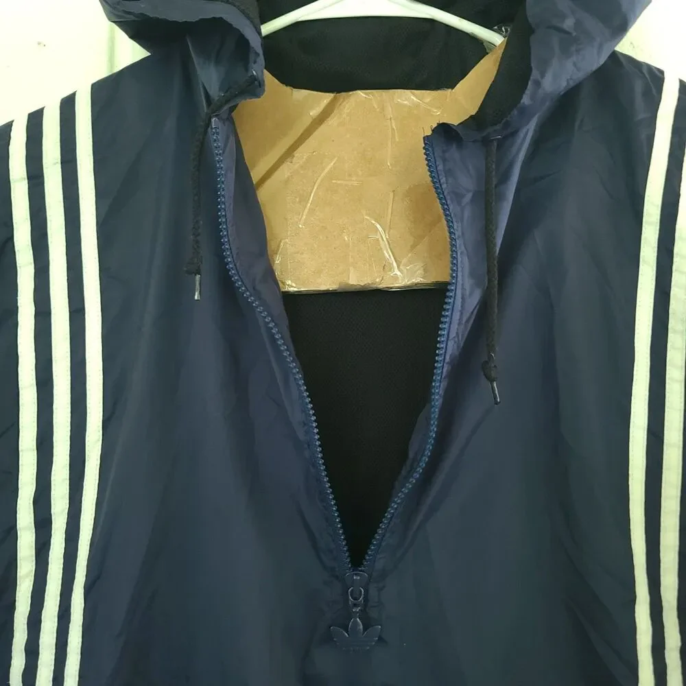 90s~00'S Adidas Half Zip Nylon blue Pullover Men's Size XL Vintage eaa504395 EUC